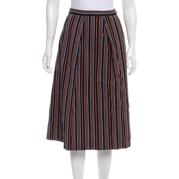 Nikki Chasin Embroidered Stripe A-Line Skirt - Picture 1 of 3